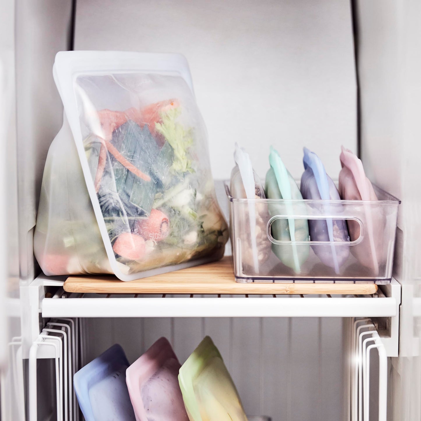 Stasher Premium Silicone Reusable Food Storage Stand-Up Bag Mega, Green, Microwave, Sous Vide, Dishwasher, Oven and Freezer Safe, BPA Free…