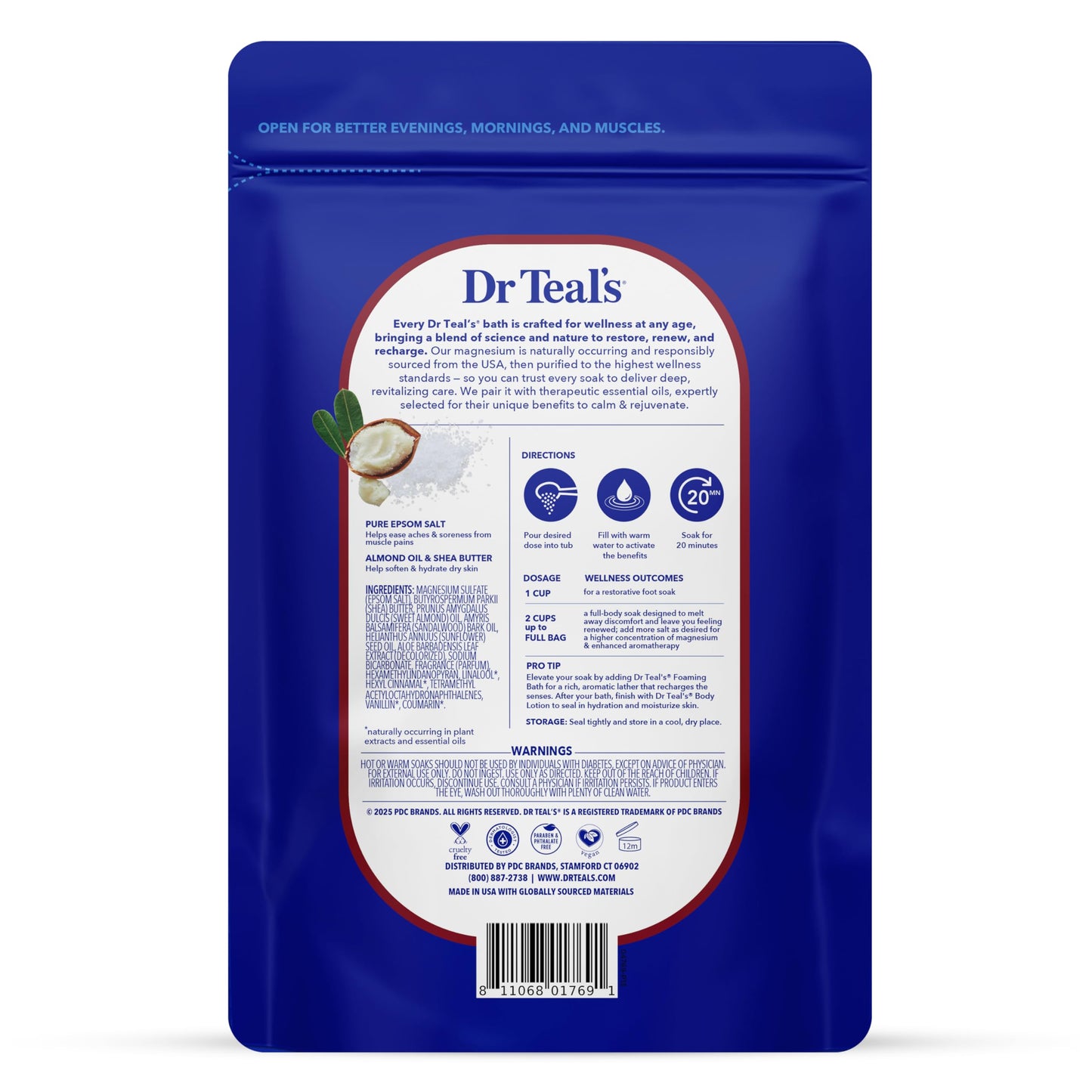Dr Teal's Epsom Salt Magnesium Soak, Soften & Moisturize with Shea Butter & Almond Oil, 3 lbs Beauty and Personal Care Dr Teal's