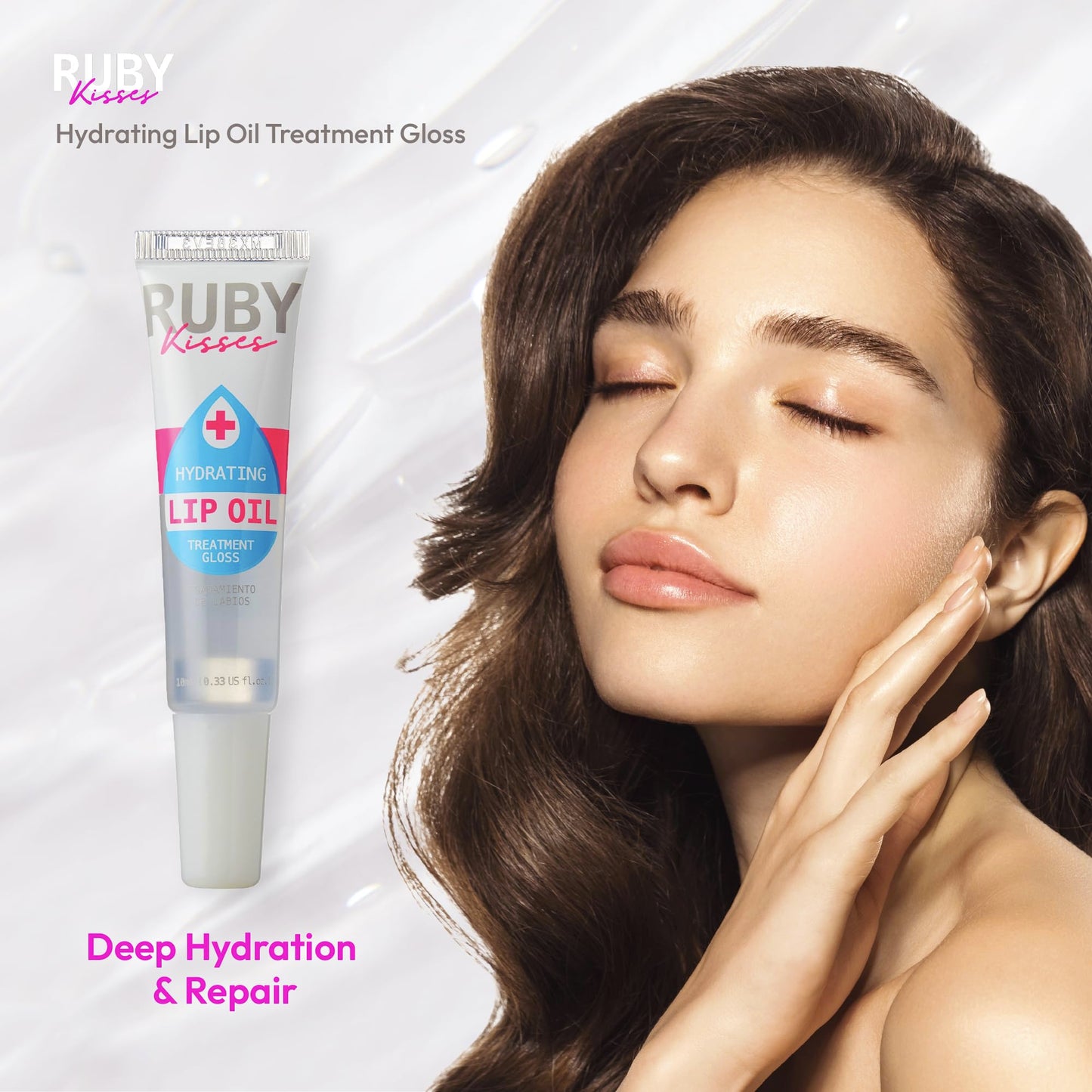 Ruby Kisses Hydrating Clear Lip Oil Treatment Gloss (1 Pack), Hydrates & Heals with Vitamin E & Jojoba, Lightweight Non-Greasy Formula with Almond