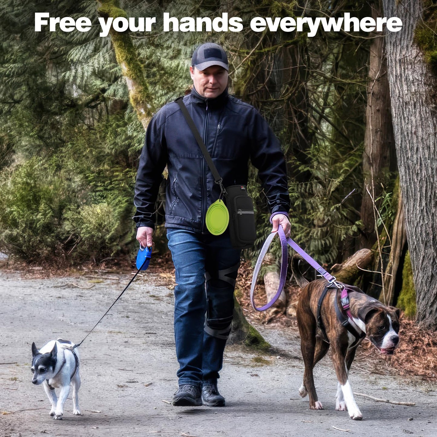 Nuovoware Water Bottle Carrier Bag, 25oz/32oz Bottle Pouch Holder, Adjustable Shoulder Hand Strap 2 Pocket Sling Neoprene Sleeve Sports Accessories…