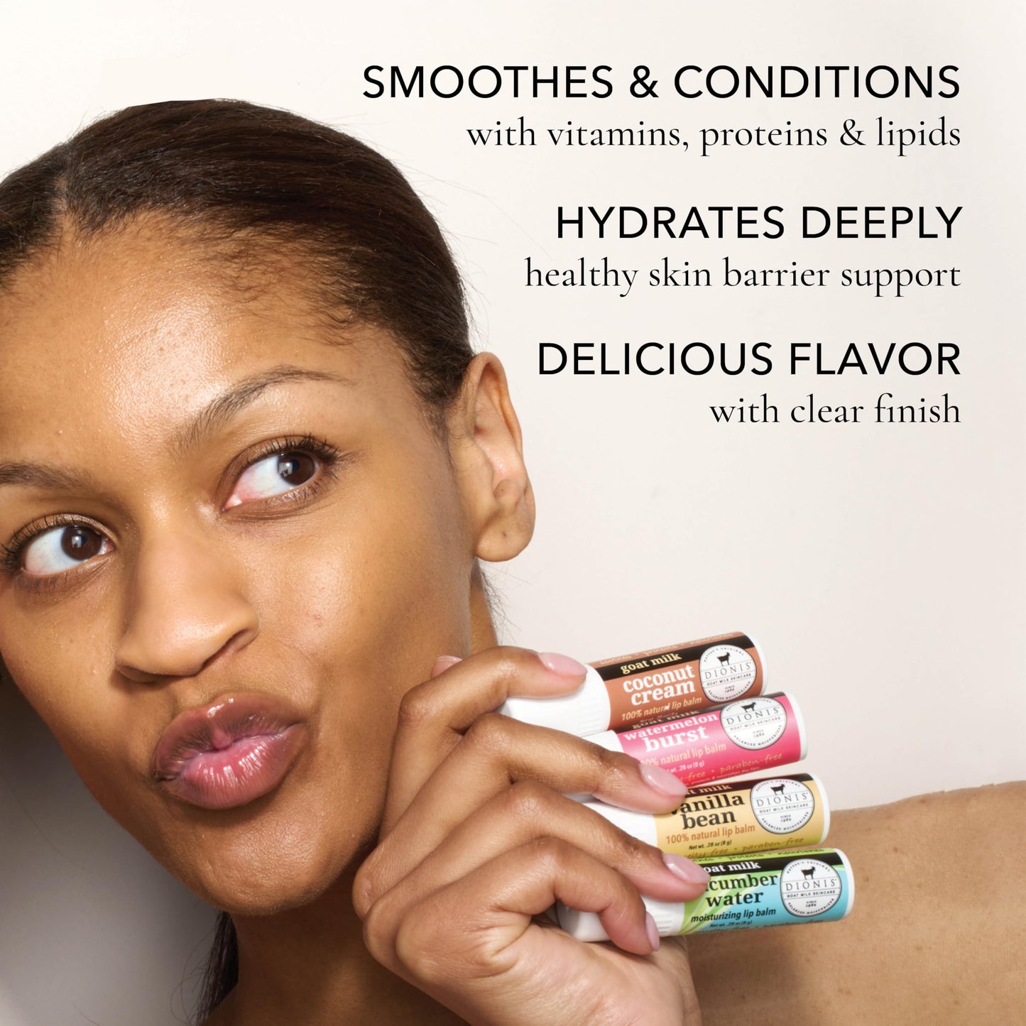 Dionis Goat Milk Jumbo Lip Balm - Moisturizing for Dry, Chapped, Lips, Conditioning with Beeswax, Shea Butter, Coconut Oil - Vanilla Bean 0.28oz (Pack