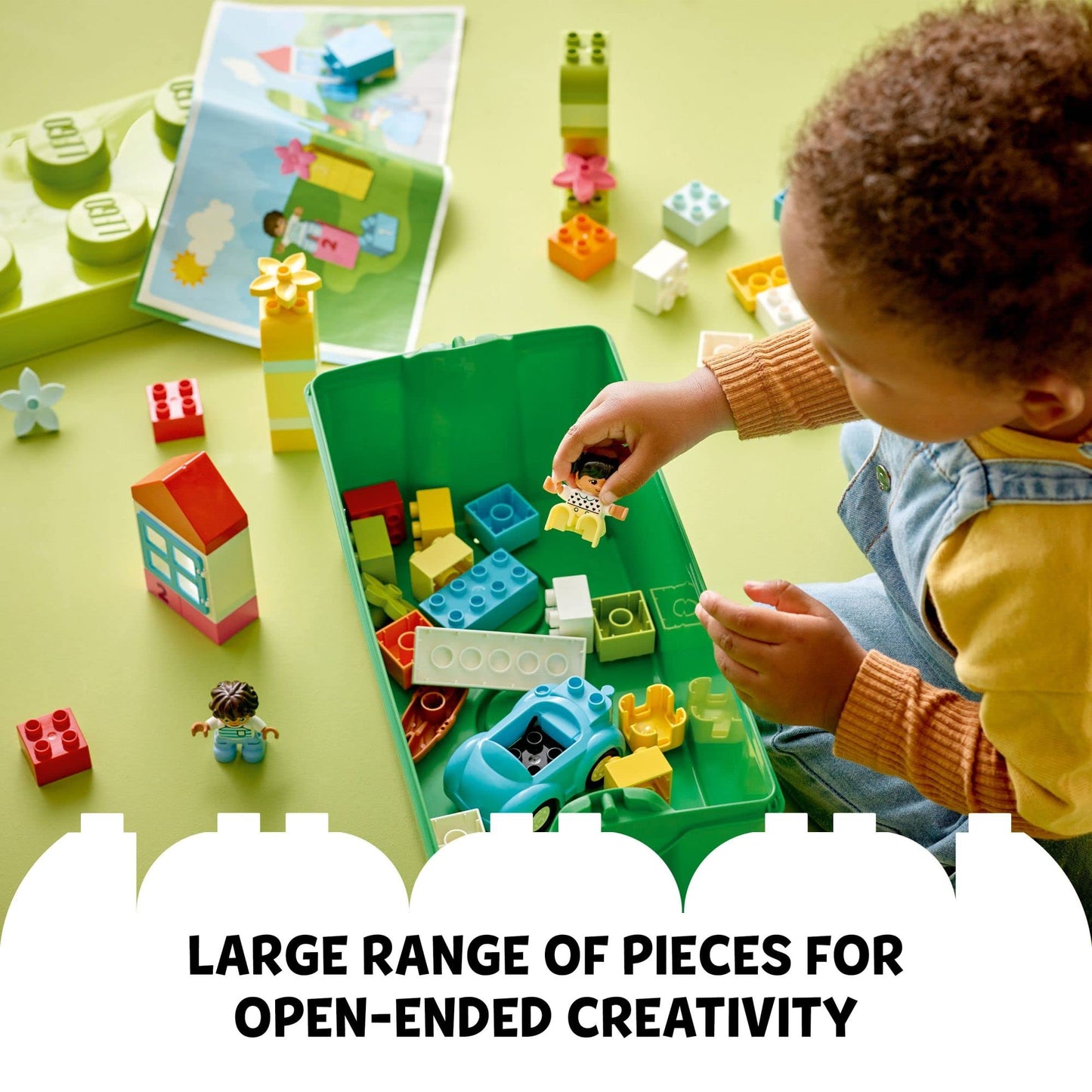 LEGO DUPLO Classic Brick Box 10913, Toddler Building Set with Storage, Car & Number Bricks, Fun Learning Playset Gift for Boys & Girls 18+ Months