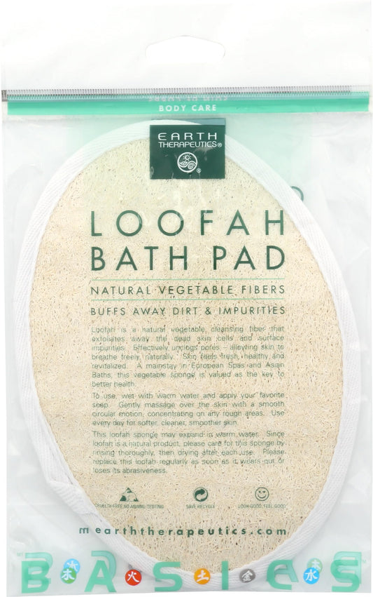 EARTH THERAPEUTICS Loofah Bath Pad, 1 EA