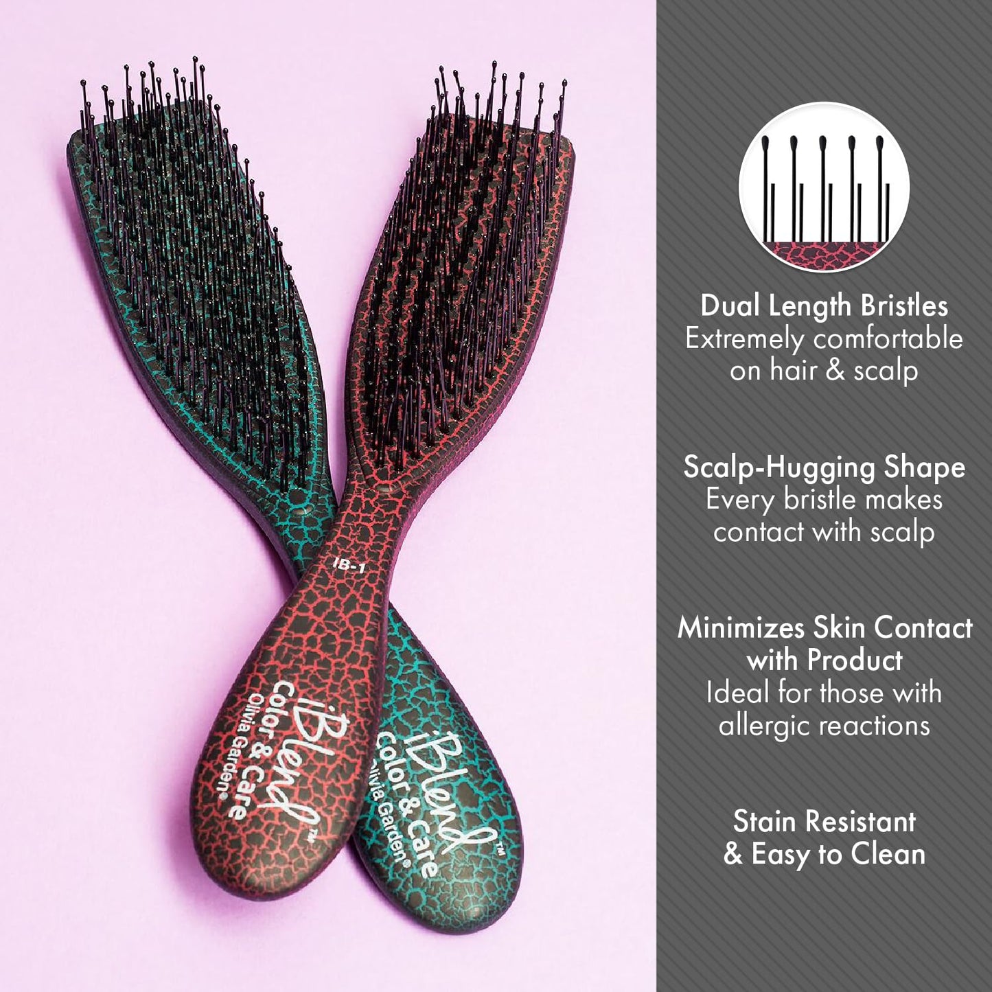 Olivia Garden iBlend Hair Brush For Color & Treatments IB-2 (Teal)