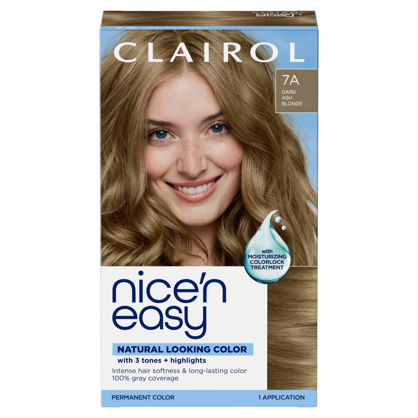 Clairol Nice'n Easy Permanent Hair Dye, 7A/7C Dark Cool Blonde | 100% Gray Coverage | Long?Lasting, Natural?Looking Color & Shine | Pack of 1