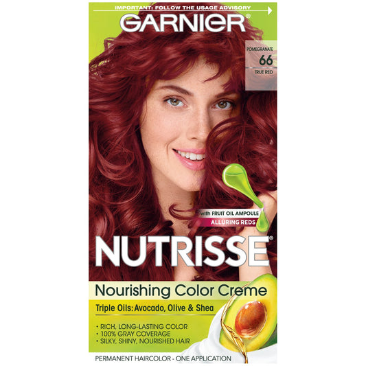 Garnier Nutrisse Nourishing Hair Color Creme, 66 True Red (Pomegranate) (Packaging May Vary) Beauty & Personal Care Garnier