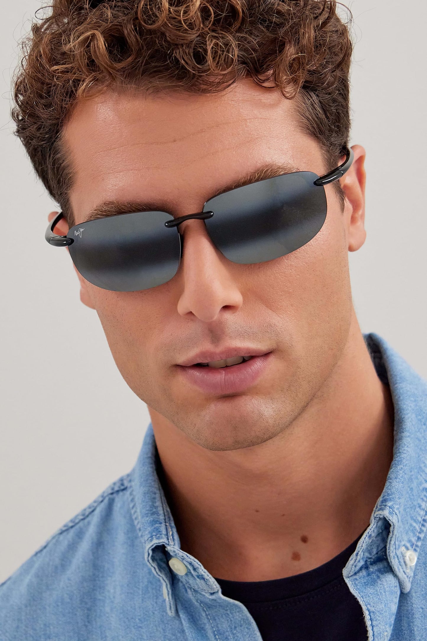 Maui Jim Men's & Women's Hookipa Xlarge Polarized Oval Sunglasses, Black Gloss/Neutral Grey Polarized, Extra large