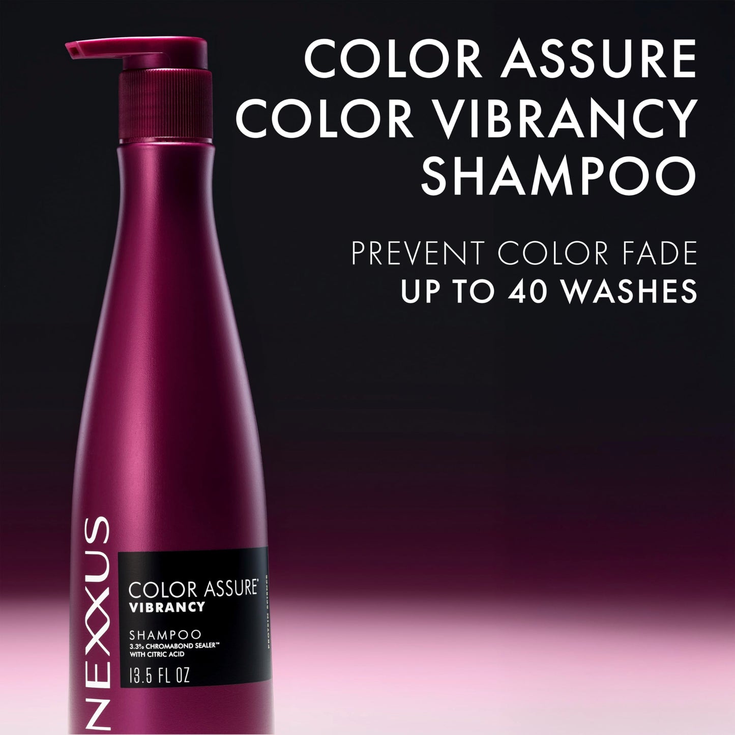 Nexxus COLOR ASSURE Shampoo for Vibrancy for Color Treated Hair Powered by CHROMABOND SEALER with Citric Acid 13.5 oz