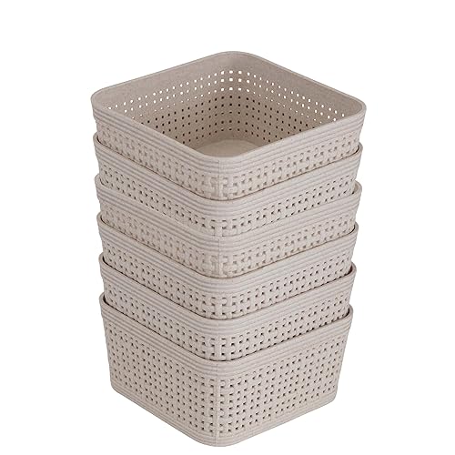 Simplify For Green Living Square Basket Organizing Set | Dimensions: 4.8"x 4.8"s 2.36" | Set Includes 6 Square Baskets | Great for Organizing Draws…