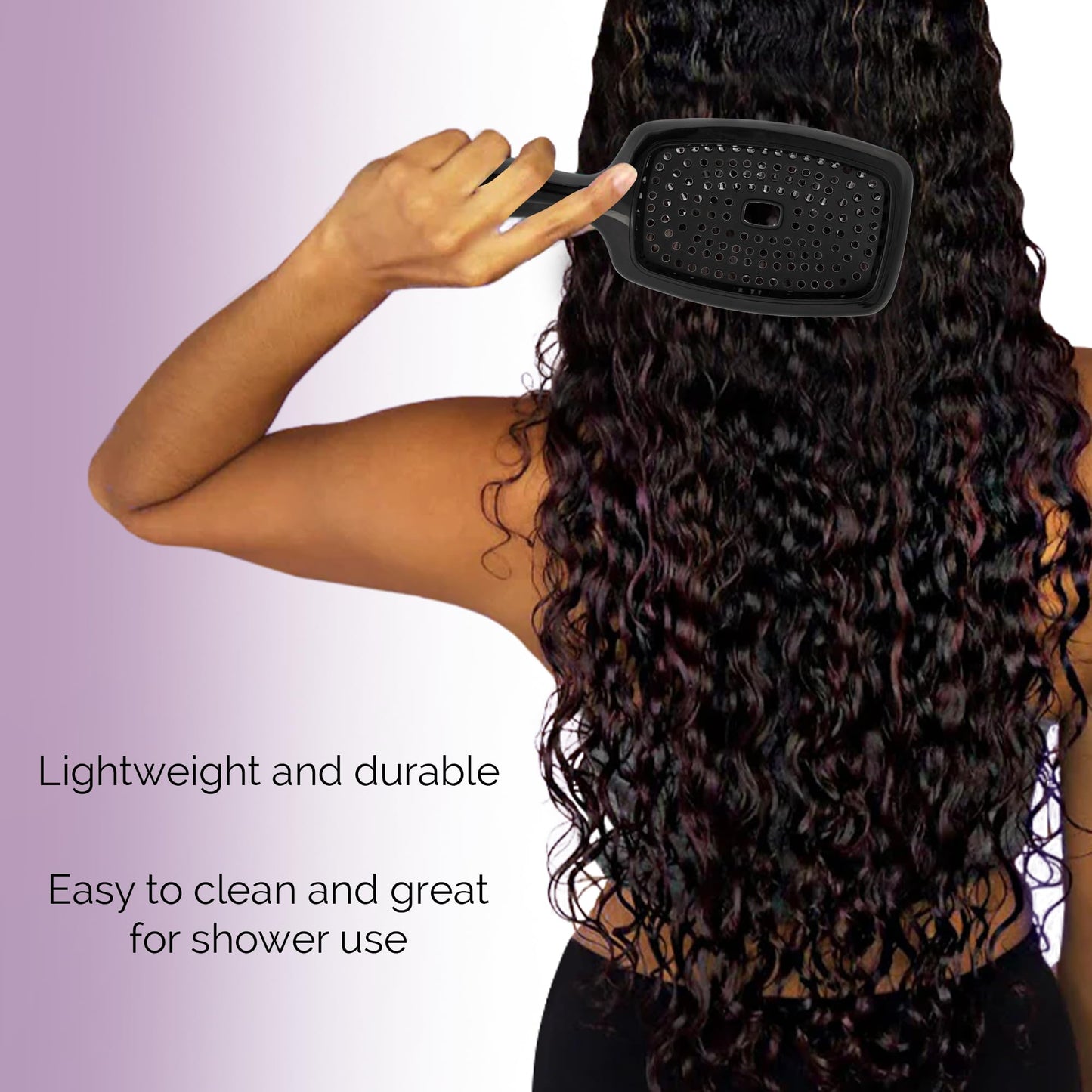 Curl Keeper Flexy Hair Brush, Purple - Detangling Hair Brush with Flexible Bristles for Shower Use, Combing Through Curls & Removing Tangles