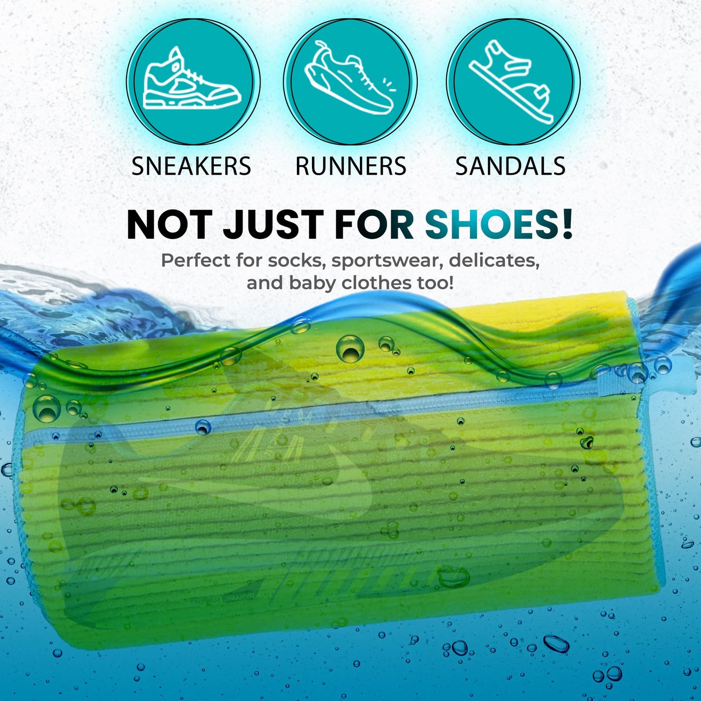 DASZERX 2-Pack Shoe Washing Bags – Reusable 360° Wrap for Washing Machine & Dryer, Protect Sneakers, Boots & Delicate Footwear
