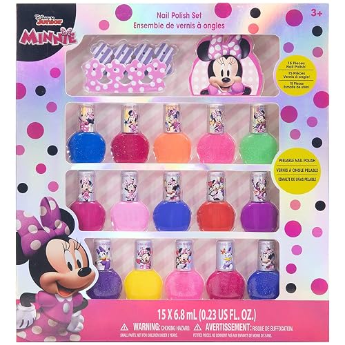 Townley Girl-Disney Minnie Mouse|The Top Nail Saloon for Kids|Non toxic,Glittery,Opaque,Water Based,Quick Dry,PeelOff NailPolish Kit|Perfect Beauty & Personal Care Townley Girl