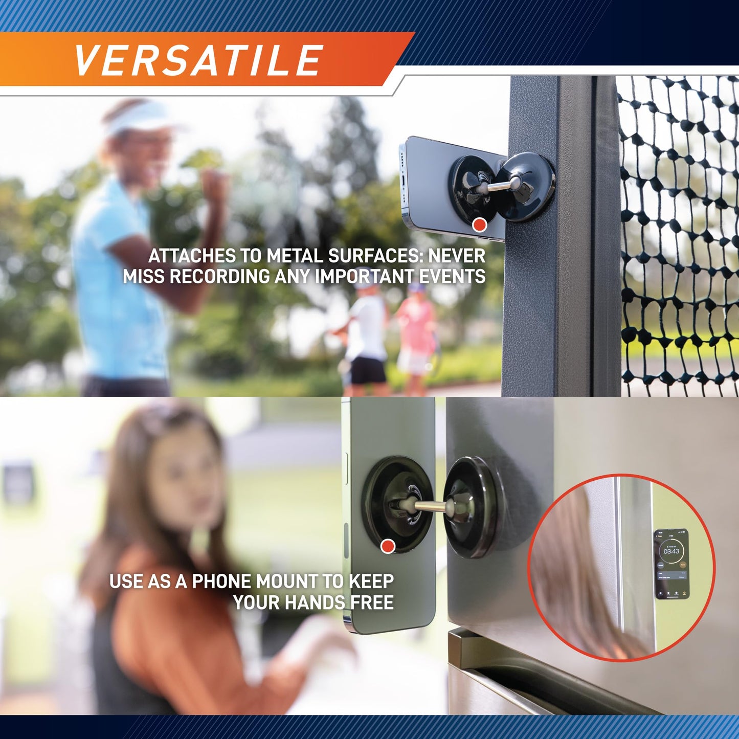 MARCY Magnetic Phone Mount w/Dual Rotating Magnetic Heads for Gym, Selfies, and More MAGMT-8277