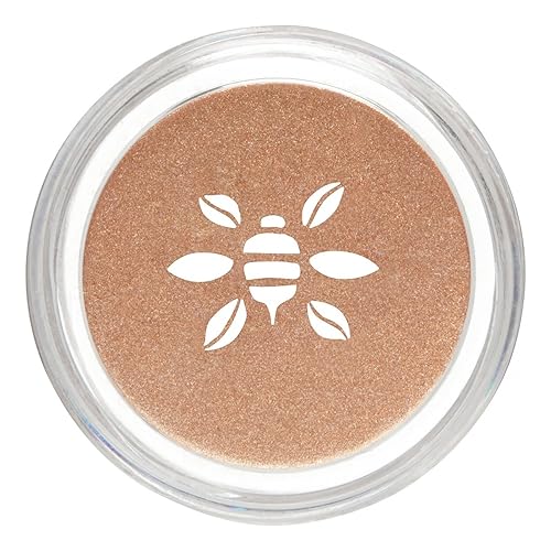 Honeybee Gardens PowderColors, Clean Mineral Eye Shadow in Satin Sheets, Pale Sparkly Peach With Gold Highlights, Versatile, Portable,