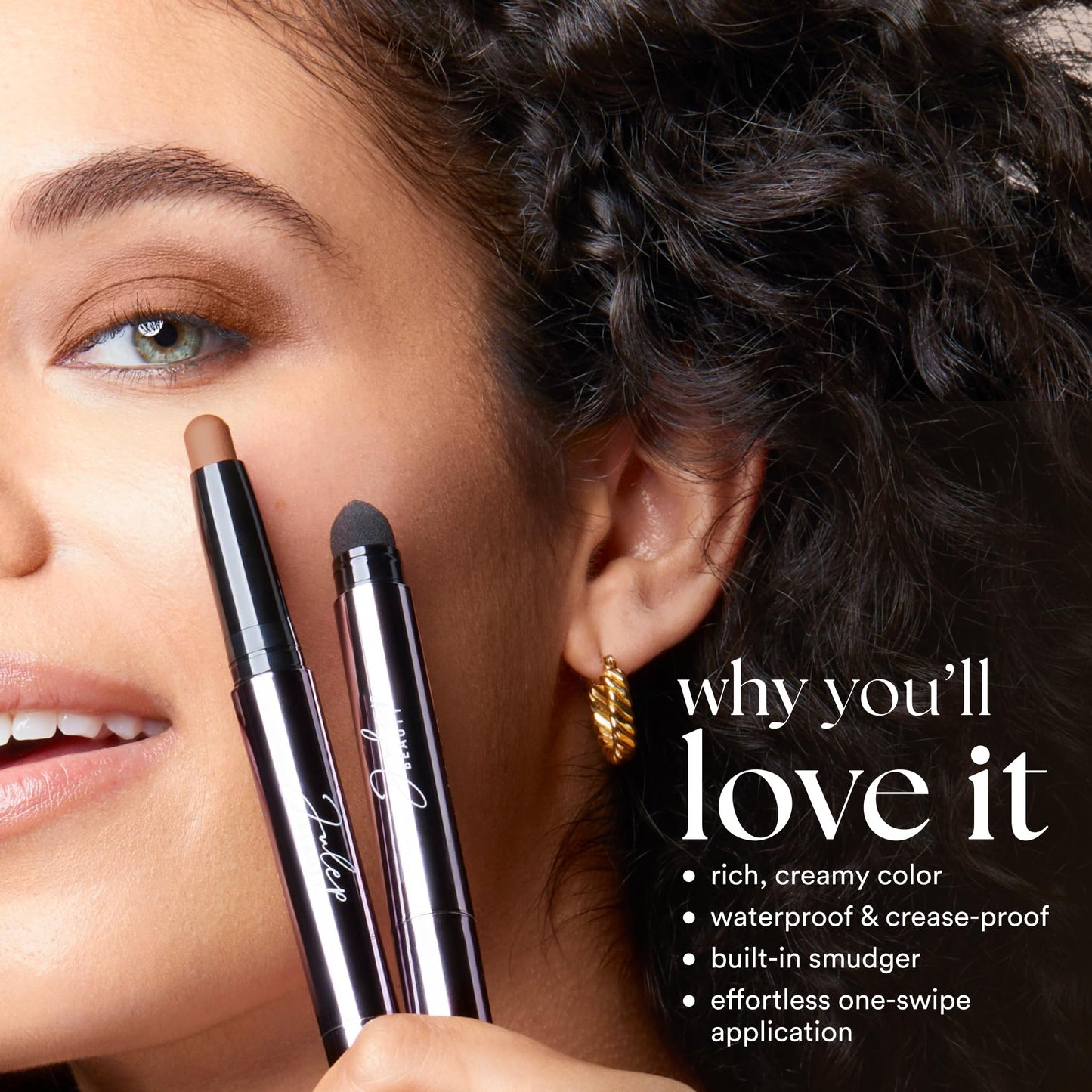 Julep Eyeshadow 101 Cream-to-Powder Waterproof Shadow Stick - Champagne Shimmer - Long-Lasting, Crease-Proof, Medium Golden-Beige Shimmer Cream…