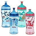Nuby Printed Kids Pop Up Sipper Water Bottle, Colors May Vary, 1 Pack, 12 Oz., Multi