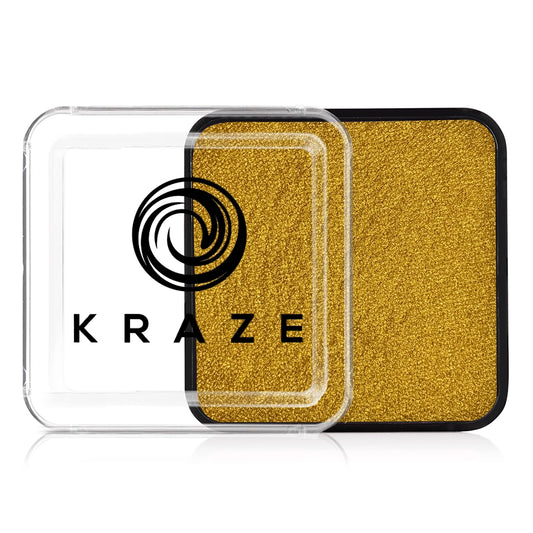 Kraze FX Square - Metallic Gold Face Paint (50 gm) - Hypoallergenic, Non-Toxic, Water Activated Professional Face & Body Painting Makeup Supplies