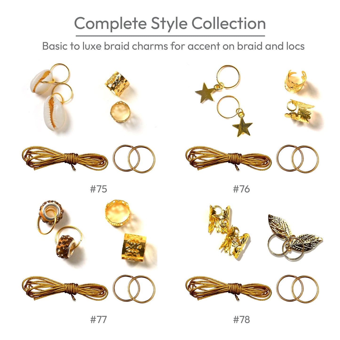 RED by KISS Hair Jewelry for Women Braids Dreadlock A Complete DIY Kit of Hair Charms Beads Cuffs Rings and Metallic Cords for Hair Decoration (Kit 1)