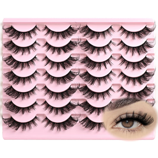 FARRED Cat Eye Lashes Fox Eyelash Wispy Fluffy False Eyelashes 14 Pairs Fake Eyelashes Natural Look Short Natural Lashes Cat Eye Lash Wispy Volume Beauty and Personal Care FARRED Default Title