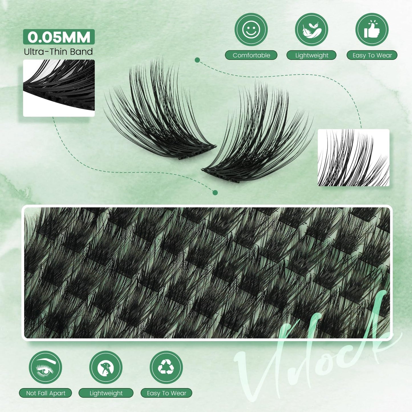 VLVLOCK Enchantress Lash Clusters Kit Short Lashes Clusters 8-14MM DIY Lash Extensions Kit Waterproof Long-Lasting with Ultra-Thin Band Glue Remover Beauty and Personal Care VLVLOCK