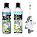 Sharkey's Birthday Cake Scented Kids Shampoo and Conditioner with Baby Shark Plush Backpack Clip or Lunchbox Clip - Sulfate Free and Paraben Free!