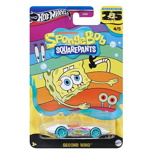 Hot Wheels SpongeBob SquarePants Car, 1:64 Scale, Yellow, Cartoon, Unisex, Kids (3+)