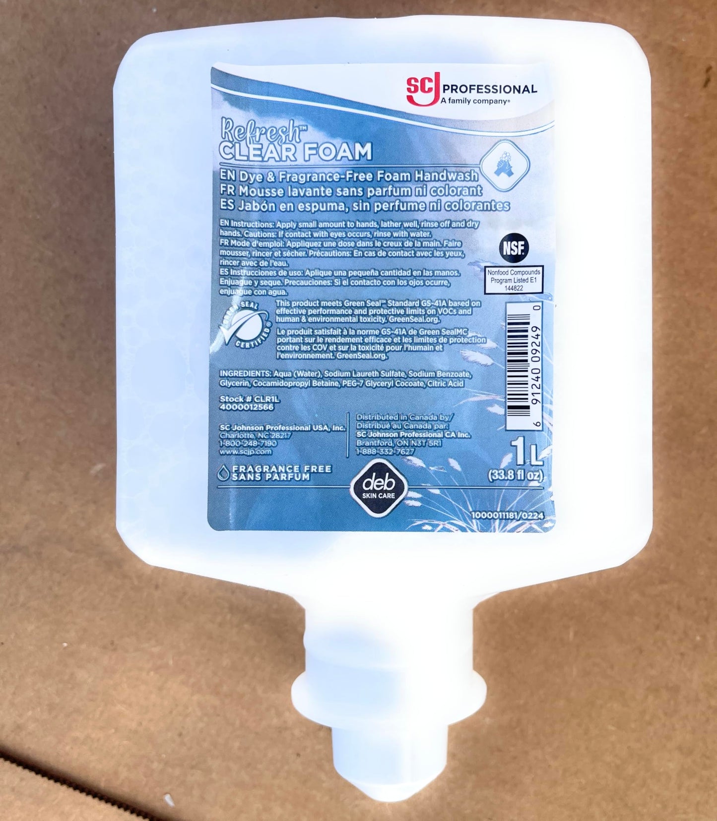 SC Johnson Professional REFRESH CLEAR FOAM HAND SOAP 1 LITER, Pack of 1