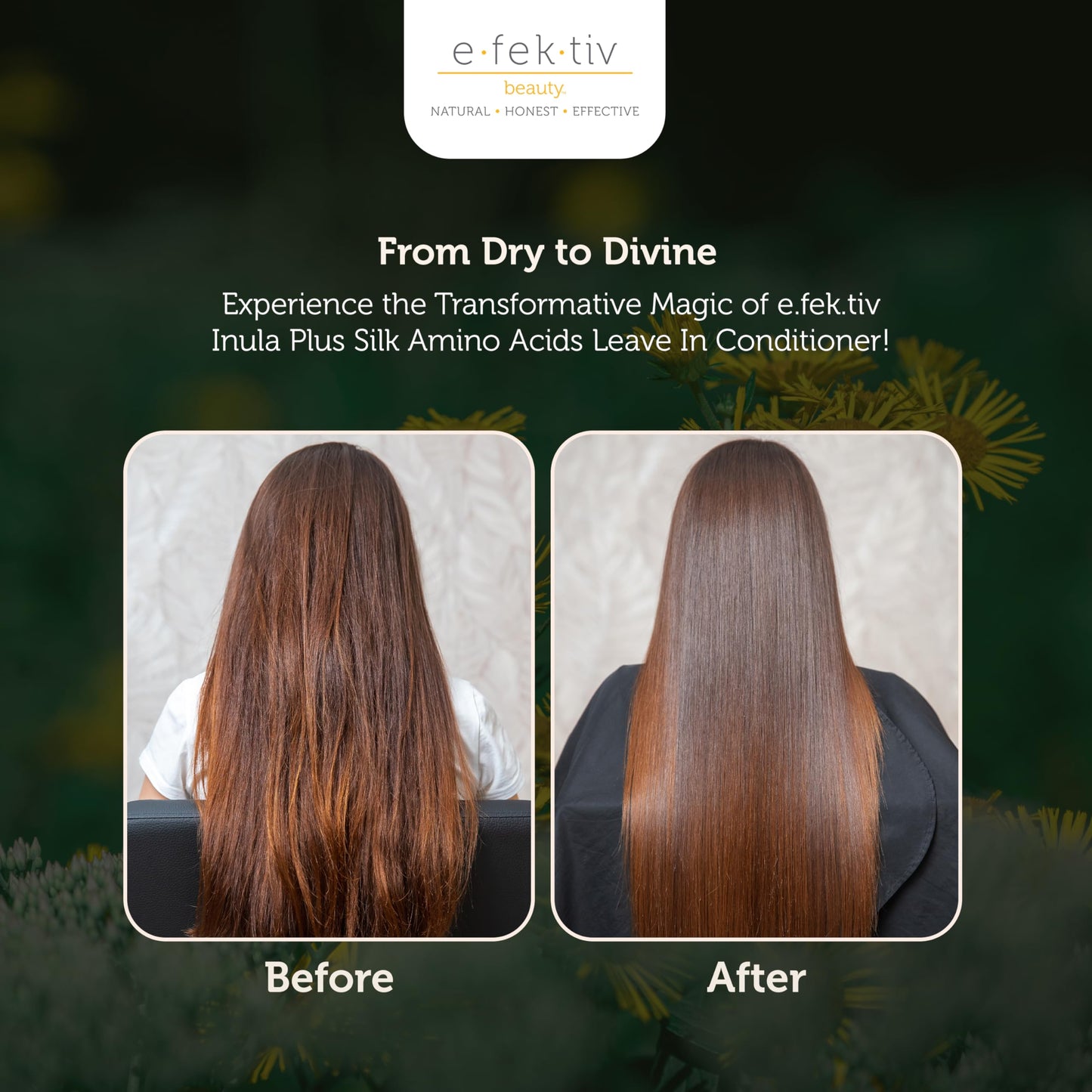 e.fek.tiv beauty Inula Plus Silk Amino Acids Leave In Conditioner-Deeply Nourishes Hair-Provides a Boost of Moisture-Leaves Tresses Silky