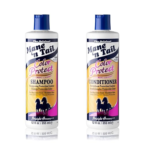 Mane 'n Tail Color Protect Shampoo & Conditioner (12 oz Each) - Strengthens, Reduces Breakage & Enhances Color Vibrancy for Healthier, Shiny Hair