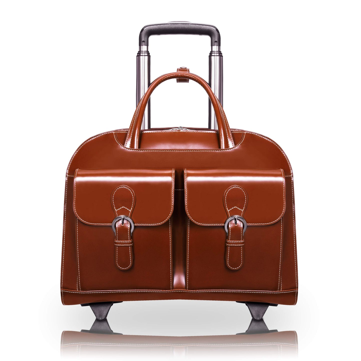 McKlein DAVIS, Top Grain Cowhide Leather, 15" Leather Vertical Wheeled Ladies' Laptop/Computer & Tablet Business Briefcase Bag/Women's Rolling