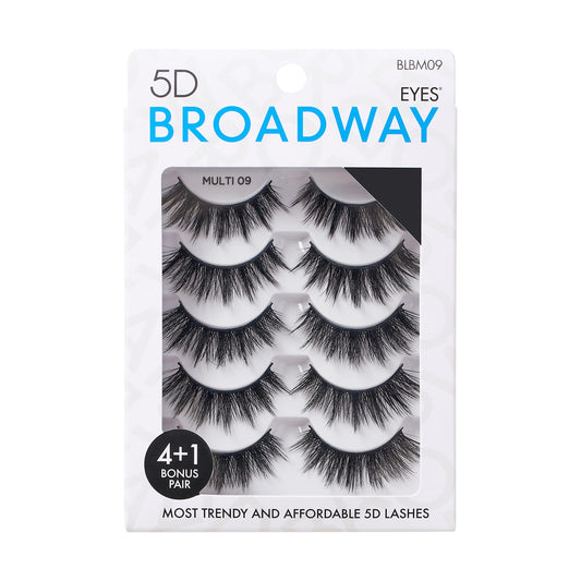 Broadway Eyes Strip False Eyelashes Multipack Fake Eyelashes Natural to Dramatic Look Lash Set 5 Pairs (09)