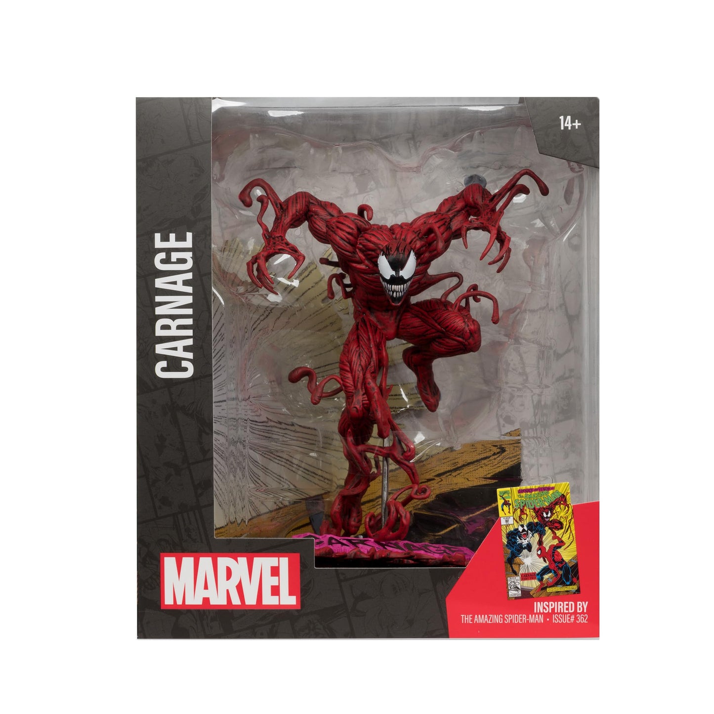 McFarlane Toys Marvel Carnage 1:10th Scale Collectible with Scene (The Amazing Spider-Man #362)