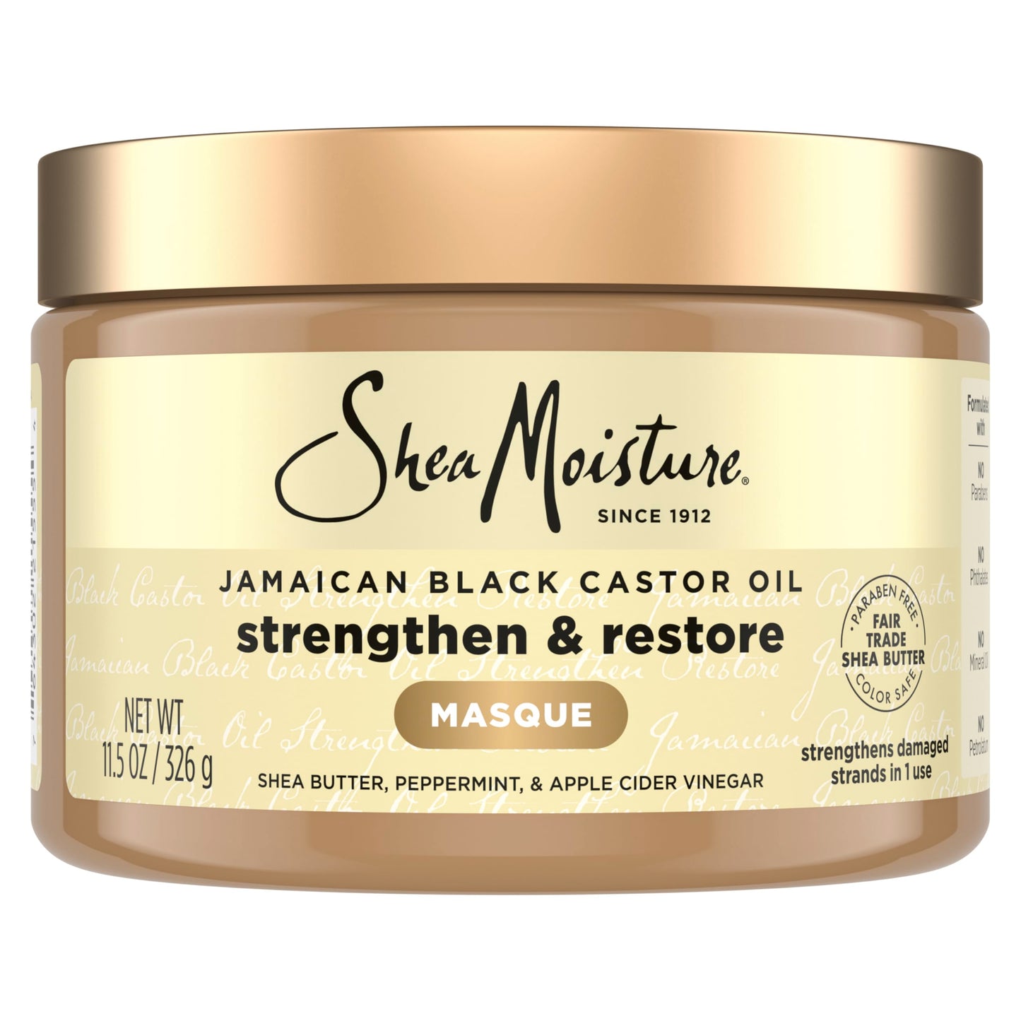 SheaMoisture Jamaican Black Castor Oil Treatment Masque Jamaican Black Castor Oil For Dry Hair Paraben Free Hair Mask 11.5 oz