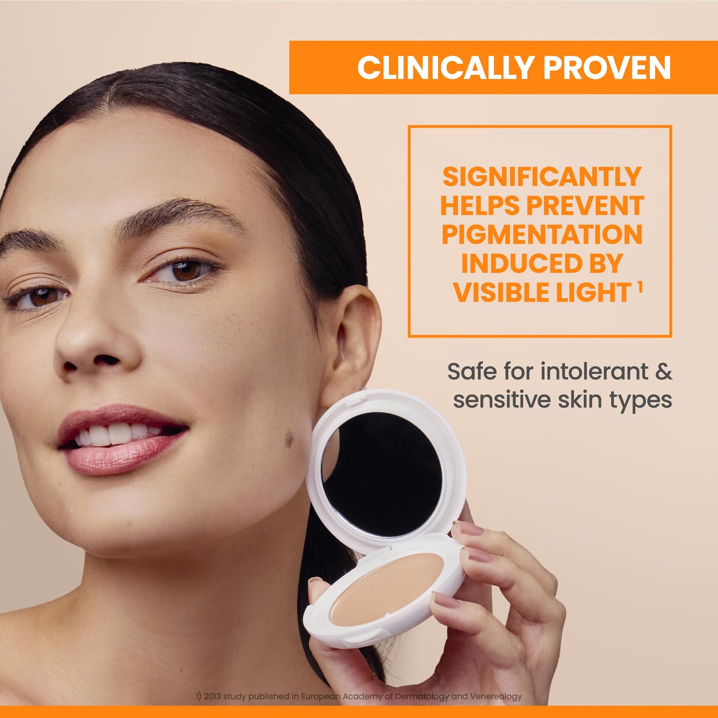 Avène High Protection Beige Tinted Compact, Broad Spectrum SPF 50+, UVA/UVB Blue Light Protection, Tinted sunscreen, 100% Mineral, Water Resistant