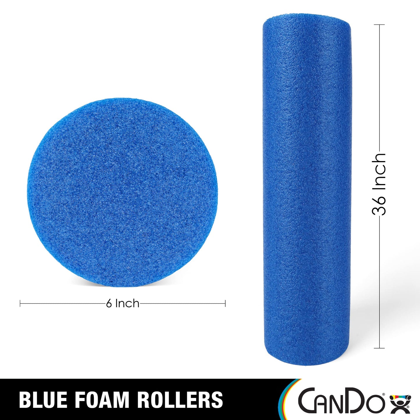CanDo Blue PE Foam Rollers for Fitness, Exercise Muscle Restoration, Massage Therapy, Sport Recovery and Physical Therapy for Homes, Clinics, and…