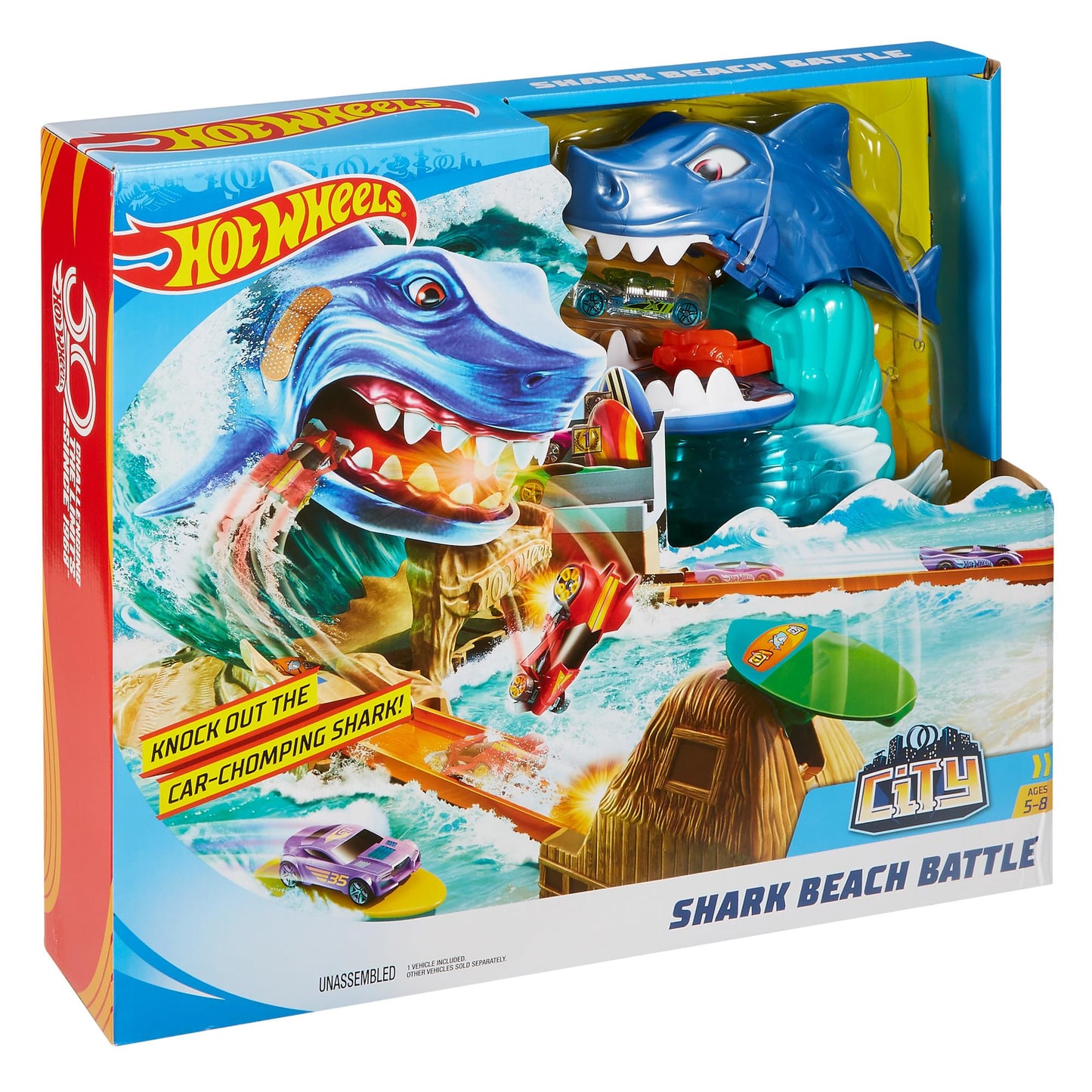 Hot Wheels HOT WHEELS City Shark Beach Battle Play Set Multicolor
