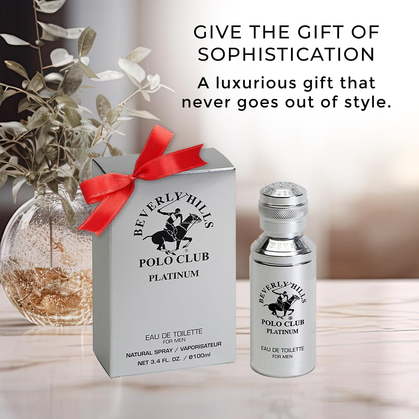 Beverly Hills Polo Club PLATINUM - Cologne for Men with Notes of Cedar, Cinnamon & Orange - Classy & Sexy Fragrance Scent - Eau De Toilette Spray