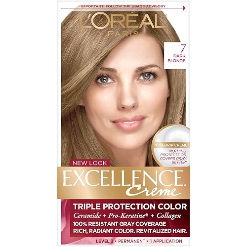 L’Oreal ParisExcellence Triple Protection Permanent Hair Color Creme Dark Blonde [7] 1 ea (Pack of 4)