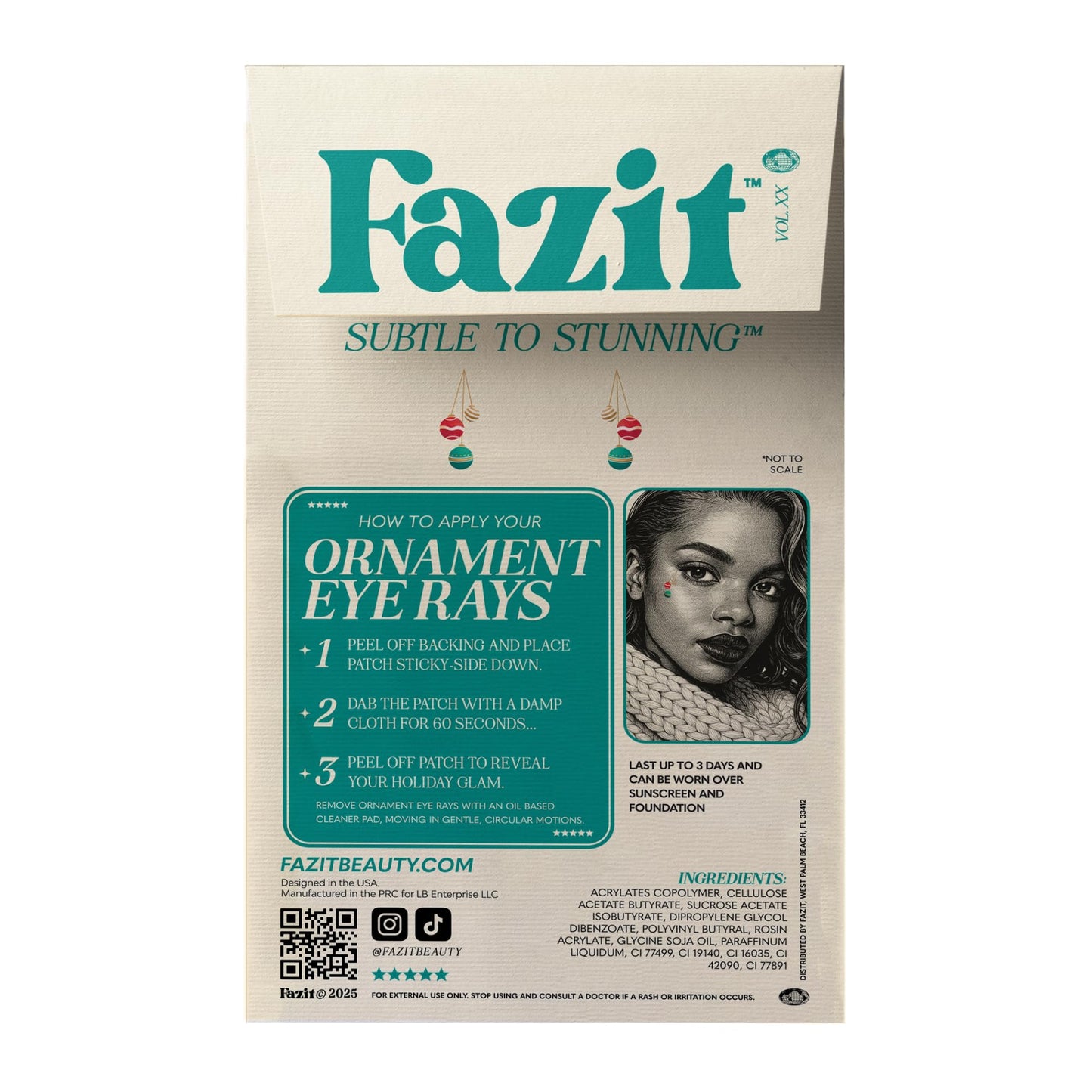 Fazit Makeup Patches - Ornament Eye Rays - Glow Up Make-Up Patches - Cute Glitter Makeup Accessories for Women - Cosmetic Glitter for Face