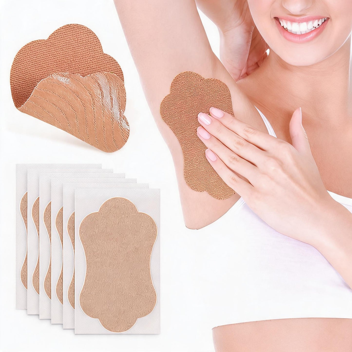 Underarm, 50Pcs Disposable Stretch Cotton Sweat Absorbent Patch for Men Women, Slim Sweat Absorption Pads for Exercising Beauty and Personal Care Pomya