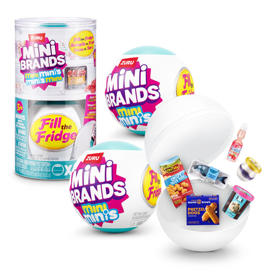 Mini Brands Fill The Fridge Mini Minis Series 1 by ZURU, Collectible Miniature Toy, (2 Capsules)