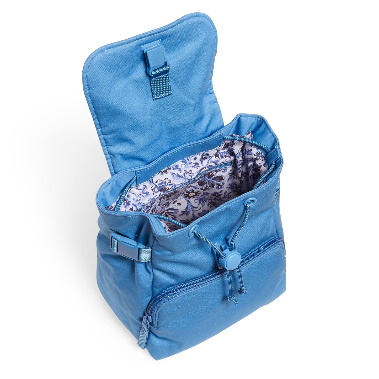 Vera Bradley Women's Cotton Utility Mini Backpack Purse, Blue Aster, One Size