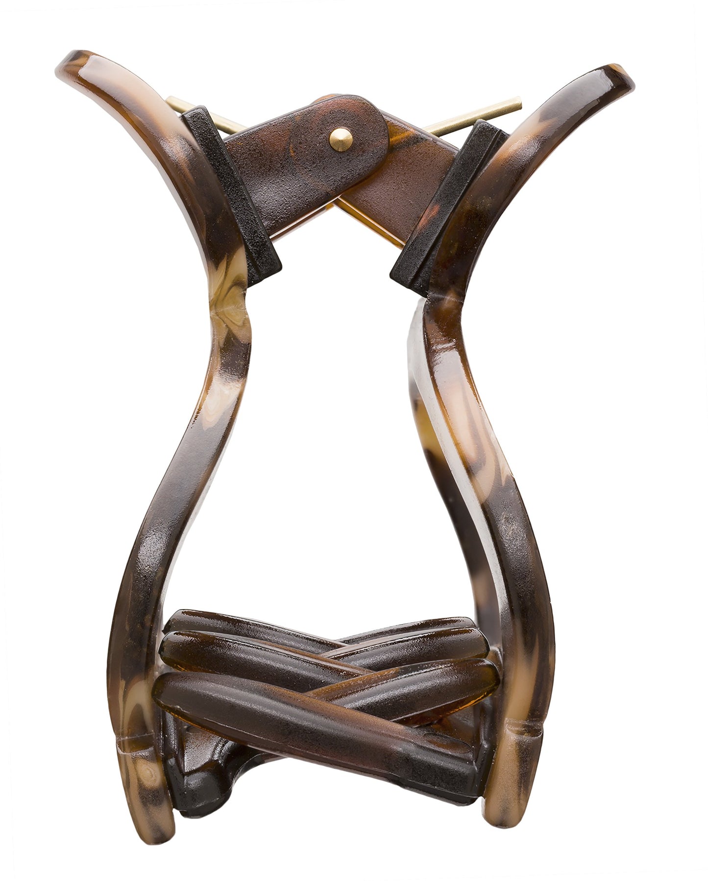 France Luxe Oval Cutout Claw Clip - Classic - Caramel Horn