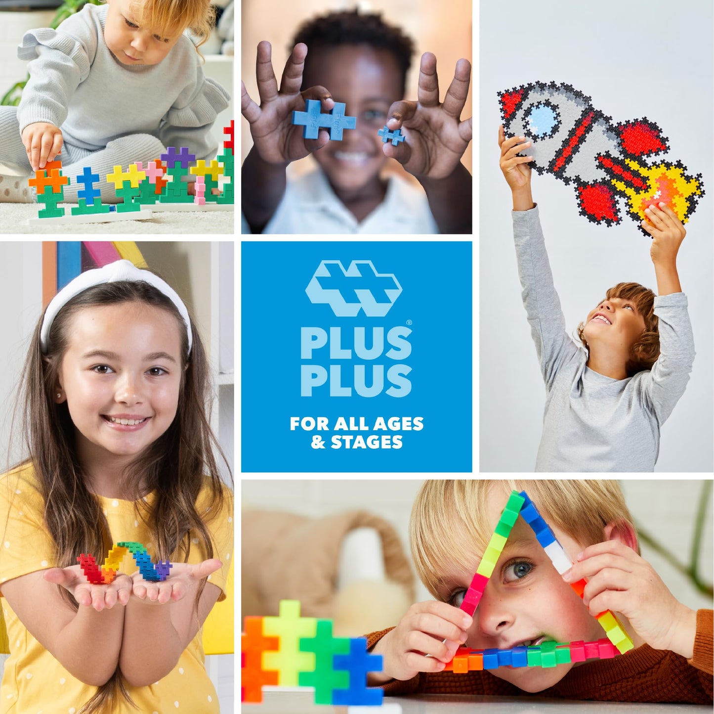 Plus Plus 240pc Interlocking Building Blocks – Glow in Dark STEM Connecting Toys for Kids, Open-Ended Classroom Mini Manipulatives