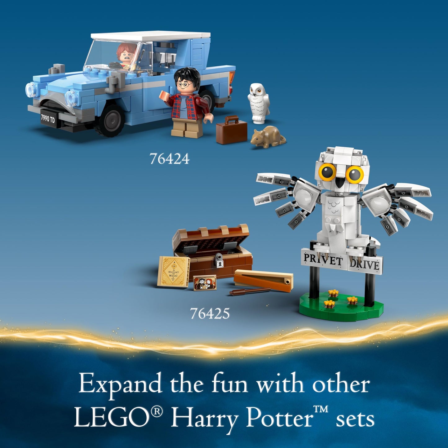 LEGO Harry Potter Flying Ford Anglia 76424, Buildable Car Toy with 2 Minifigures, Fun Playset & Gift for Kids, Boys, Girls & Fans Ages 7+