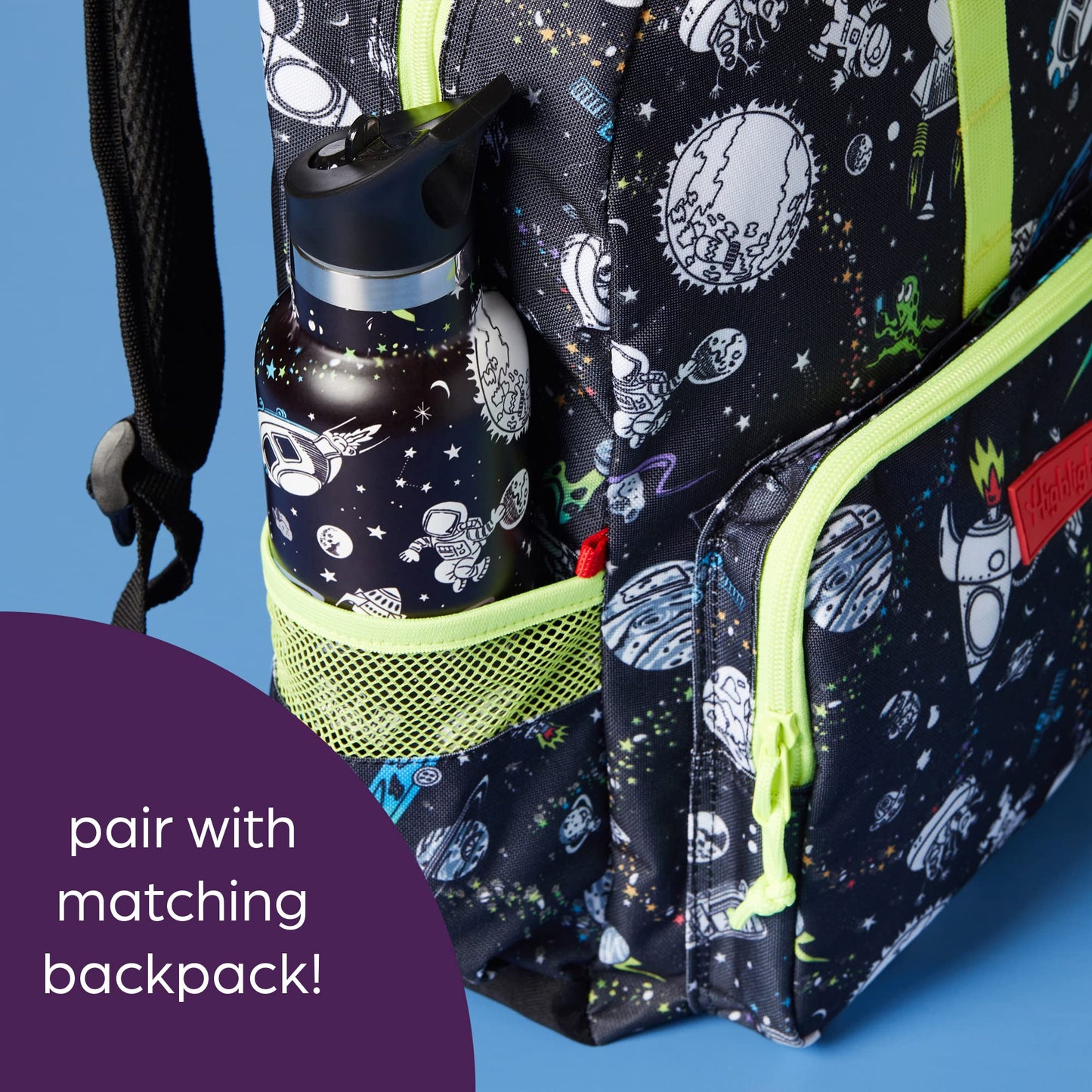 Highlights Insulated Water Bottle for Kids, 20-Ounce Stainless Steel Water Bottles for Boys and Girls, Double Wall Vacuum Insulated, Kids Water