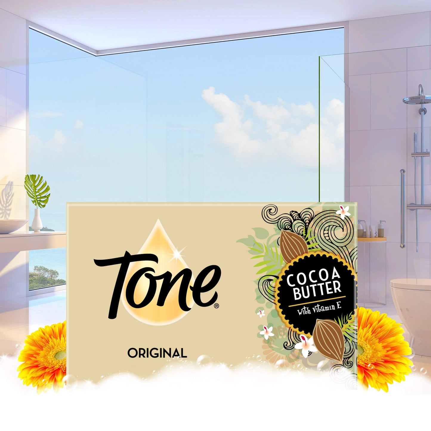 Tone Bath Bar Soap, Cocoa Butter, 4.25 oz, 6 Bars