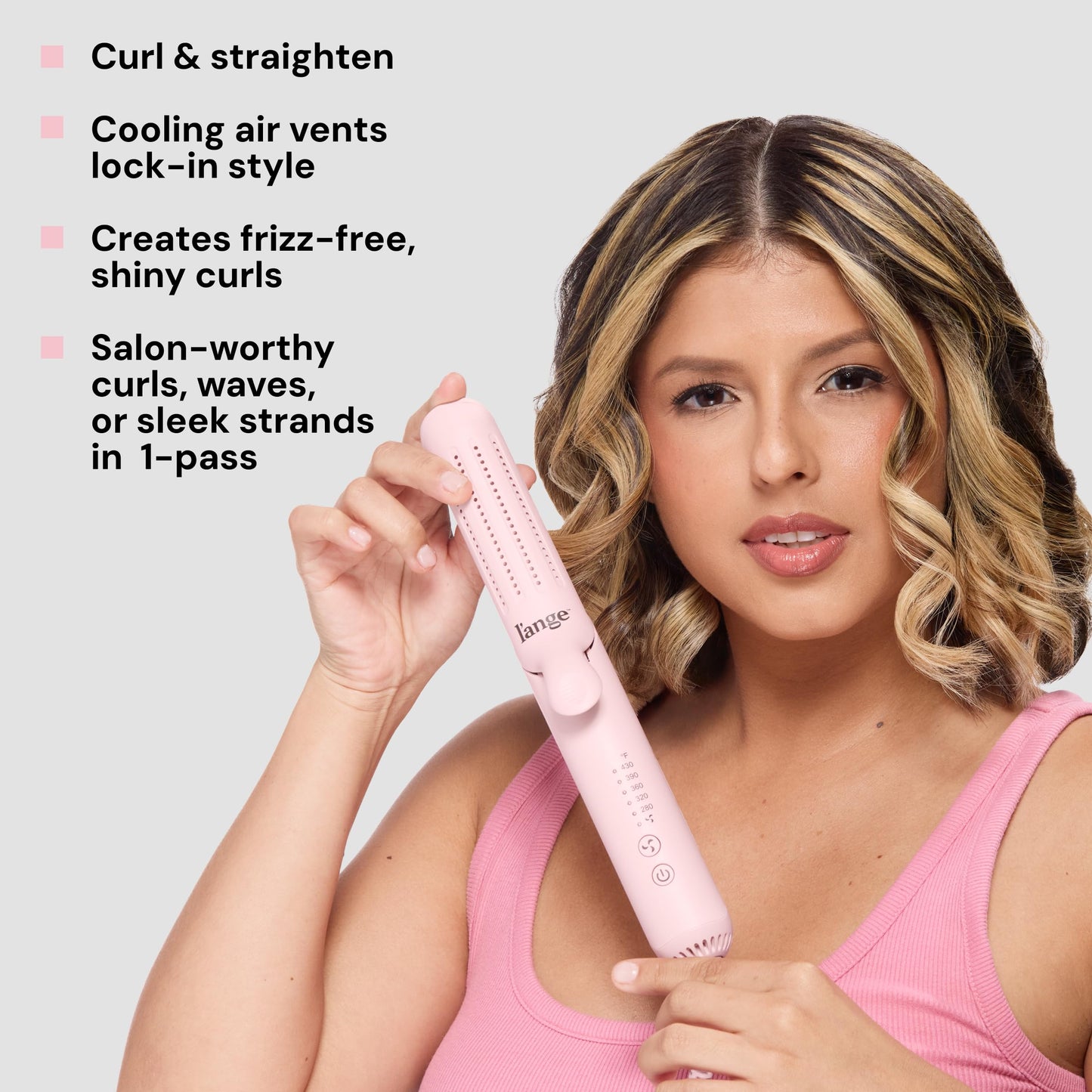 L'ANGE HAIR Le Duo Grande 360° Airflow Styler | Curl & Straighten with One Tool | 5.3" Snag-Free Titanium Plates | Cooling Air Vents to Set Curls | Beauty and Personal Care L'ANGE HAIR