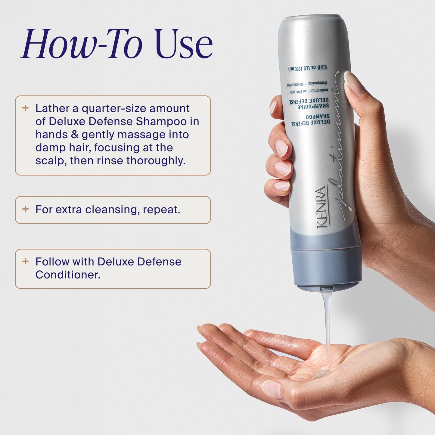 Kenra Platinum Deluxe Defense Shampoo & Conditioner Set | Strengthening + Breakage Prevention| Damage Repair | Shine Enhancing | Color Protecting |