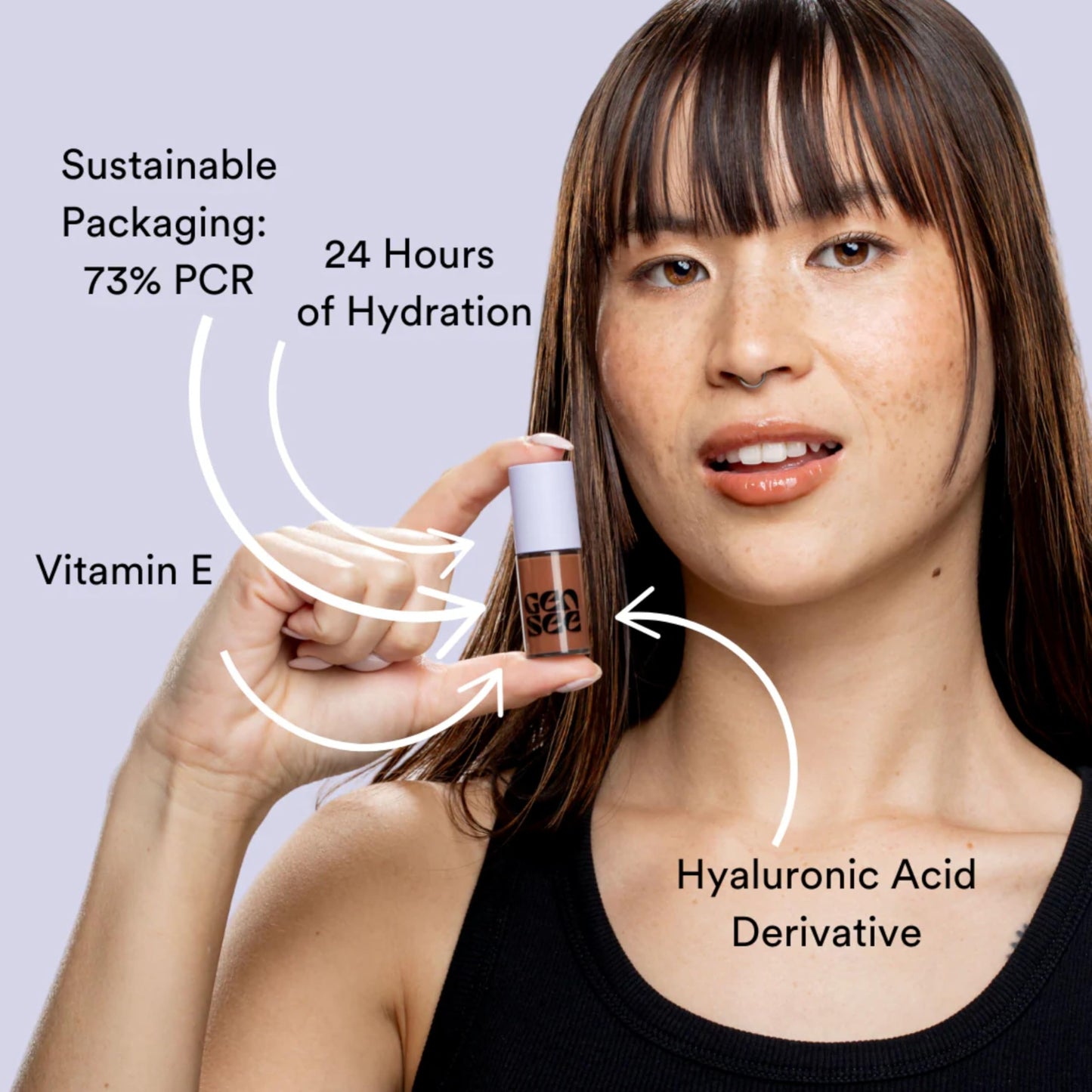 GEN SEE Seriously Jelly 24H Hydrating Lip Color, Staycation - High Shine Sheer Cushion Gloss Tint with Hyaluronic Complex, Vegan Cruelty-Free, Made in
